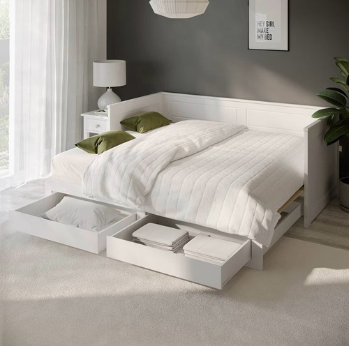 White daybed guest double - white,