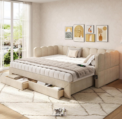 Upholstered daybed with - upholstered,