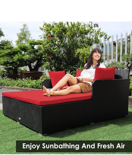 Double rattan daybed - rattan,