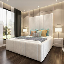 LUXURY PLUSH FABRIC BED FRAME
